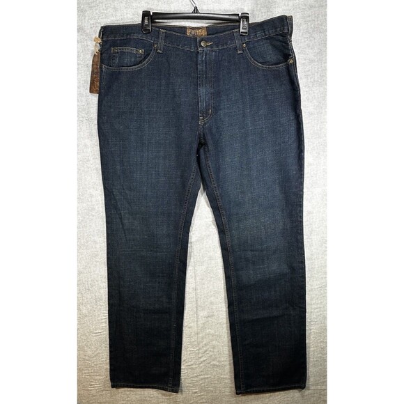 NWOT Blue Pronto Uomo Men's Denim Jeans 42x34 Straight Cut Dark Wash - Picture 1 of 9